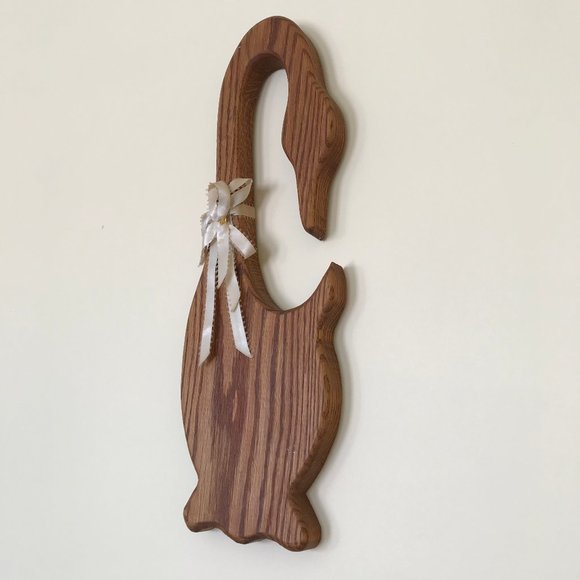 Mother Goose Wood Wall Hanging Hand Made Rustic Cabin Style 17" - Picture 1 of 5